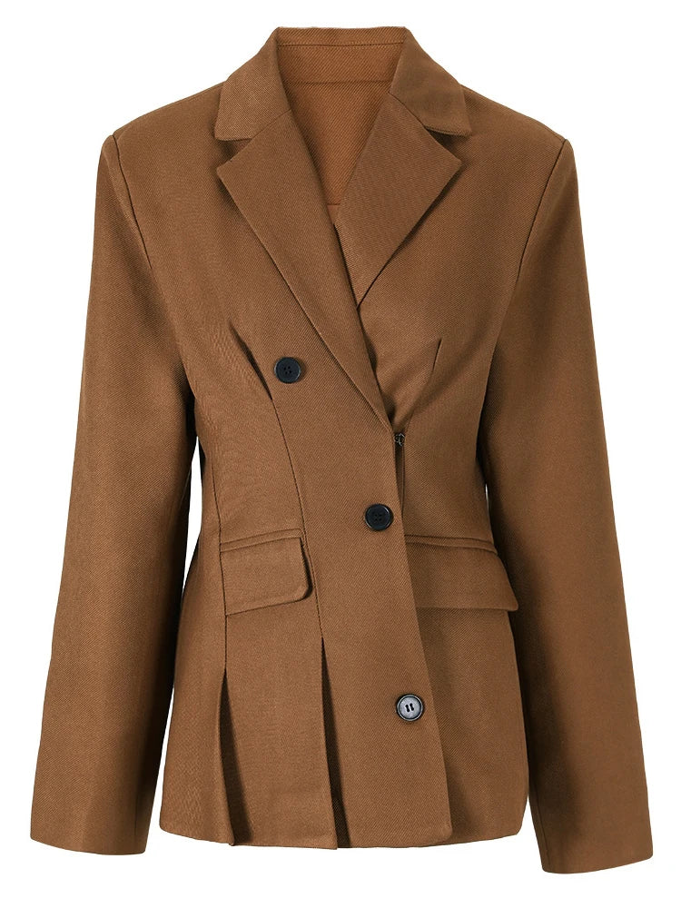 Pockets Casual Slimming Blazers Long Sleeve Button Blazer