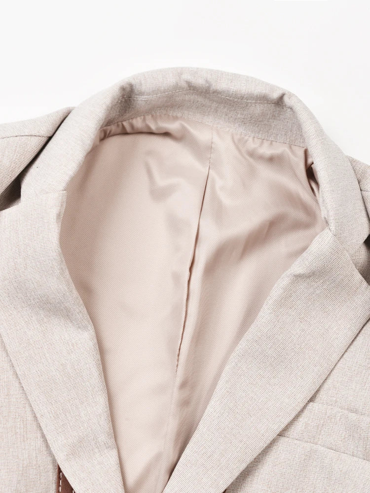 Leather Belted Short Blazer