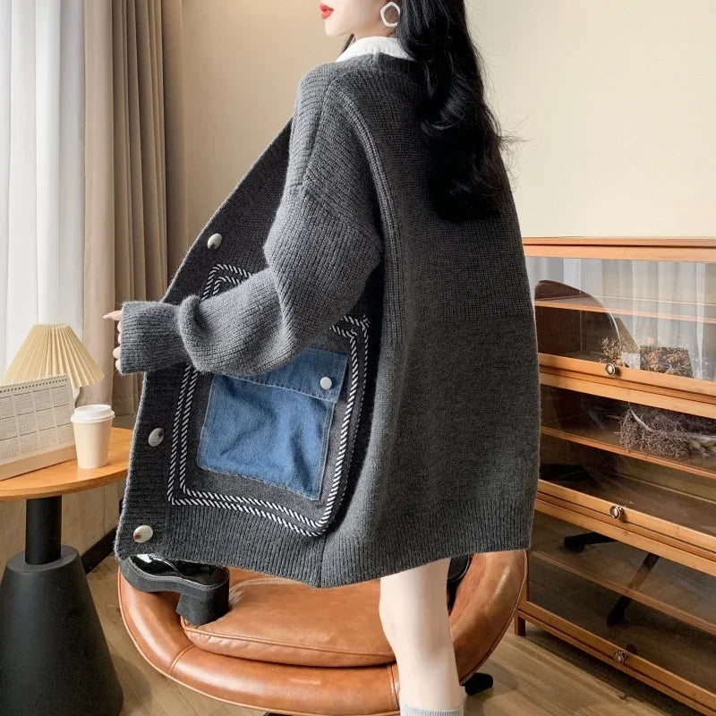 Casual Knitted Long Sweater Jacket