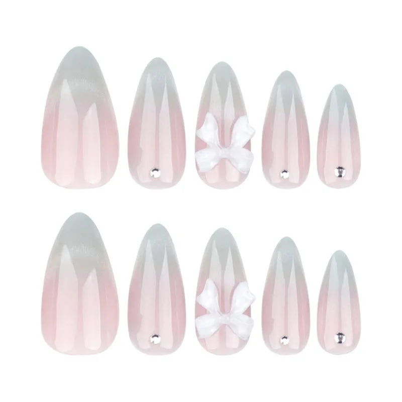 Cat Eye French Nails Press-ons