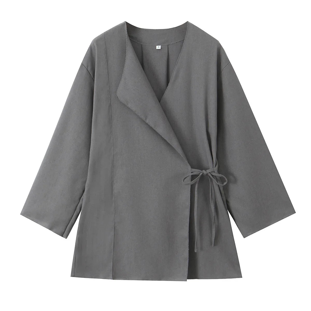 Vintage Loose Suits Long Sleeve V Neck Linen