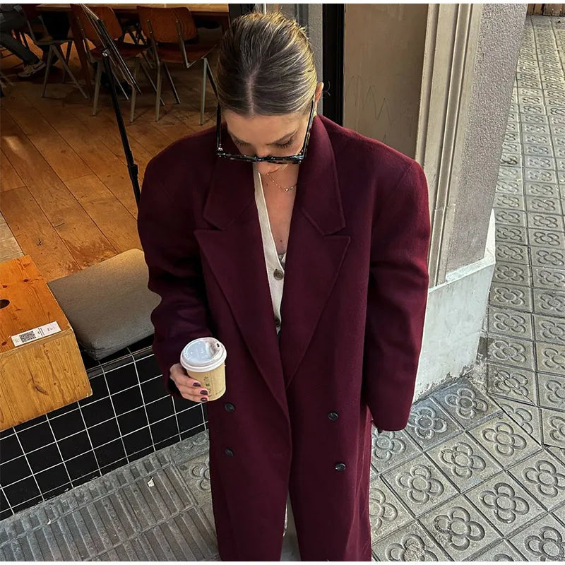 Coat Casual Long Sleeves Winter