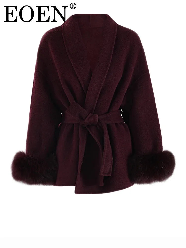 Dark cherry Fur Cuff