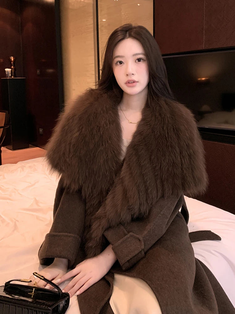 Coat Winter Jacket Natural Fox Fur Collar