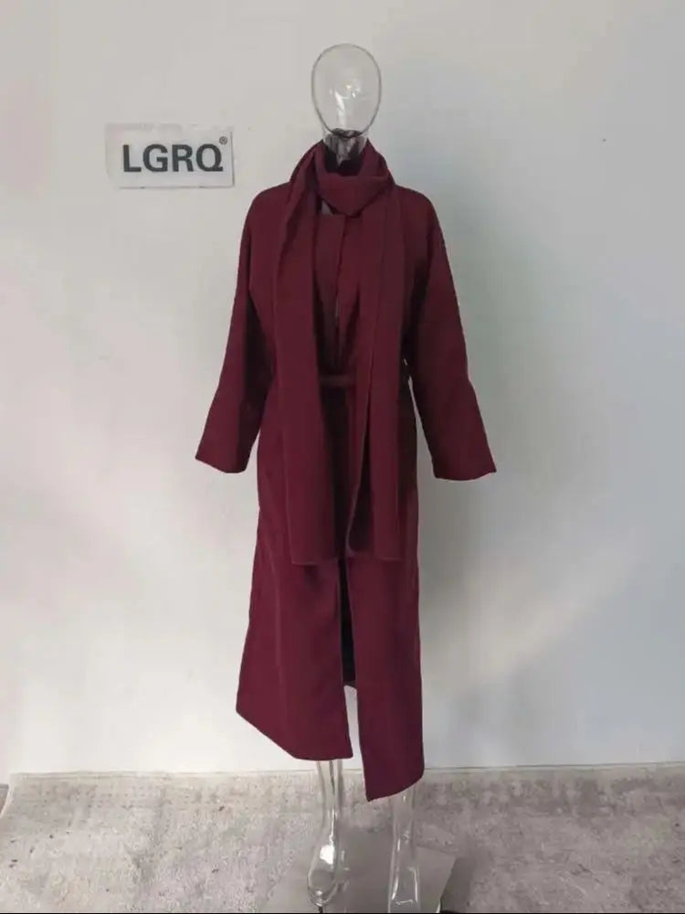 clothes scarf wine full sleeves