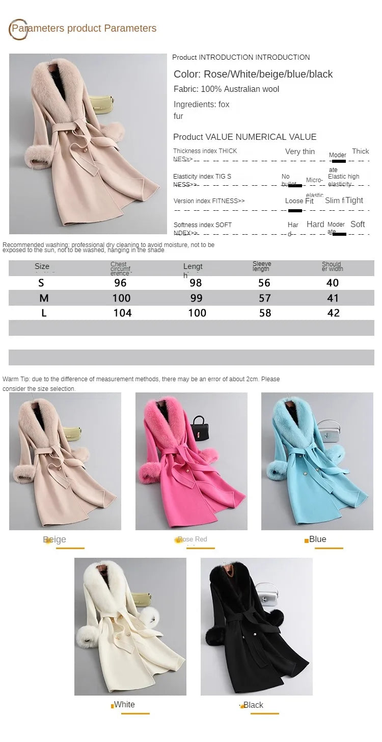 Fox Fur Collar Mid-Length coat