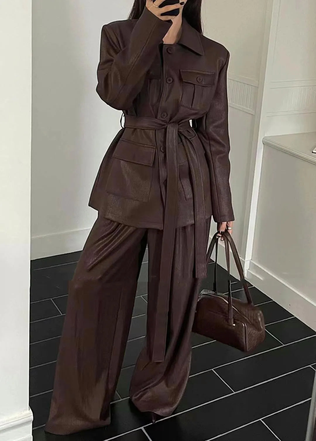 Top and Casual Wide Leg Pants Set