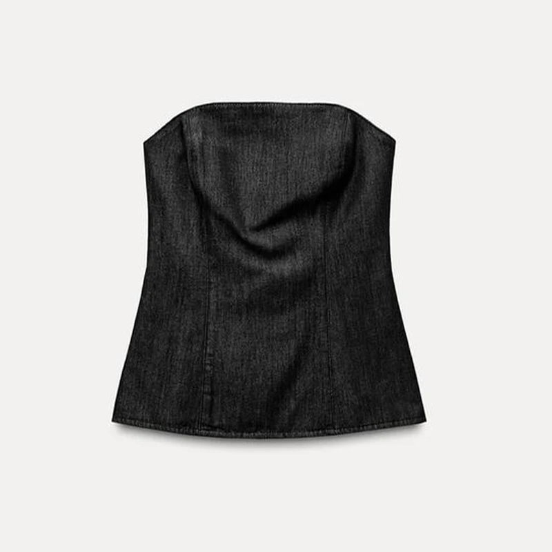 Strapless Straight Pants and Top Waist Cinching