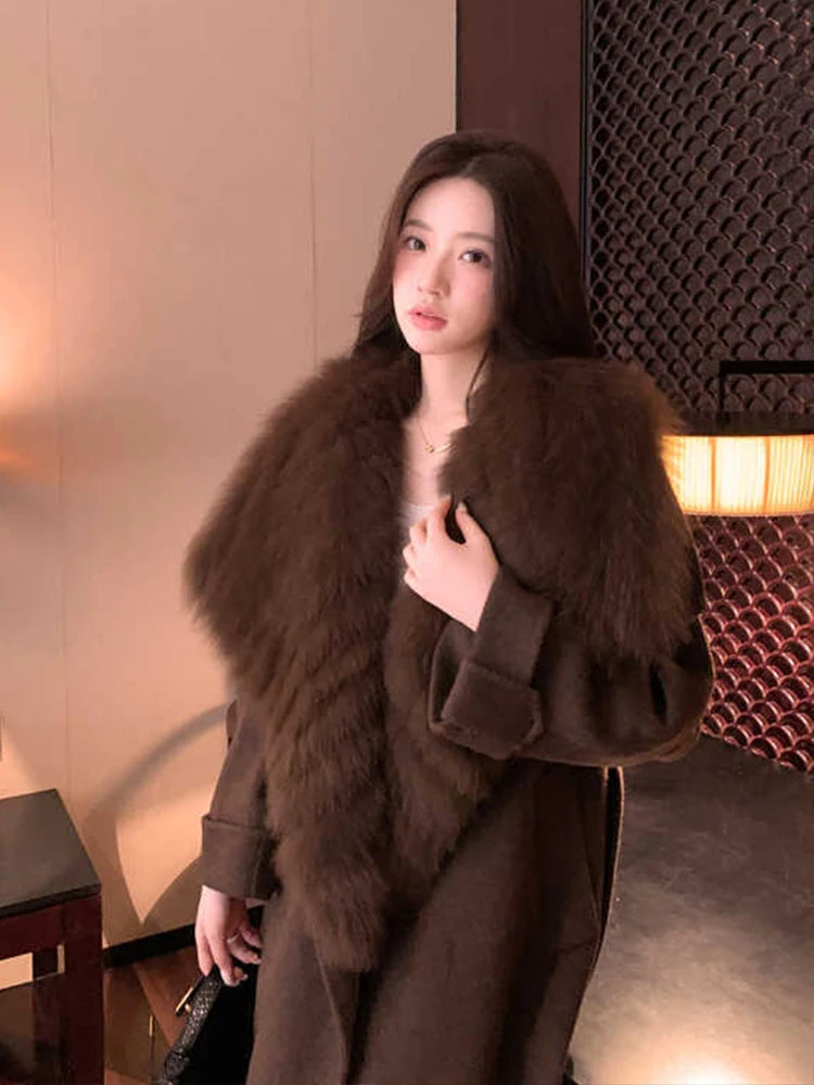 Coat Winter Jacket Natural Fox Fur Collar