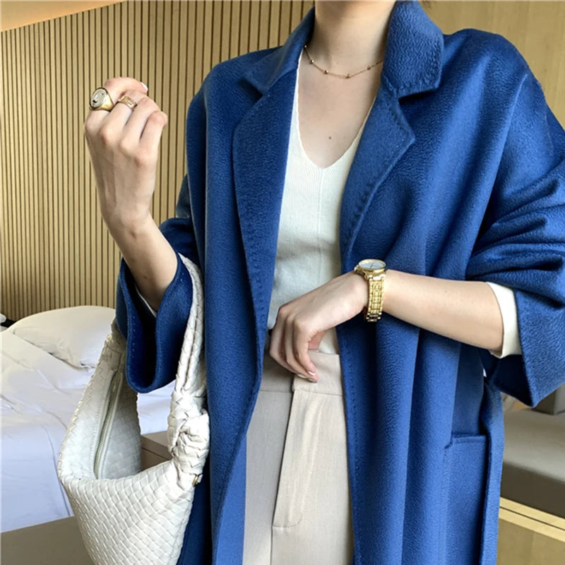 Jacket Belt Lapel Cashmere Coat