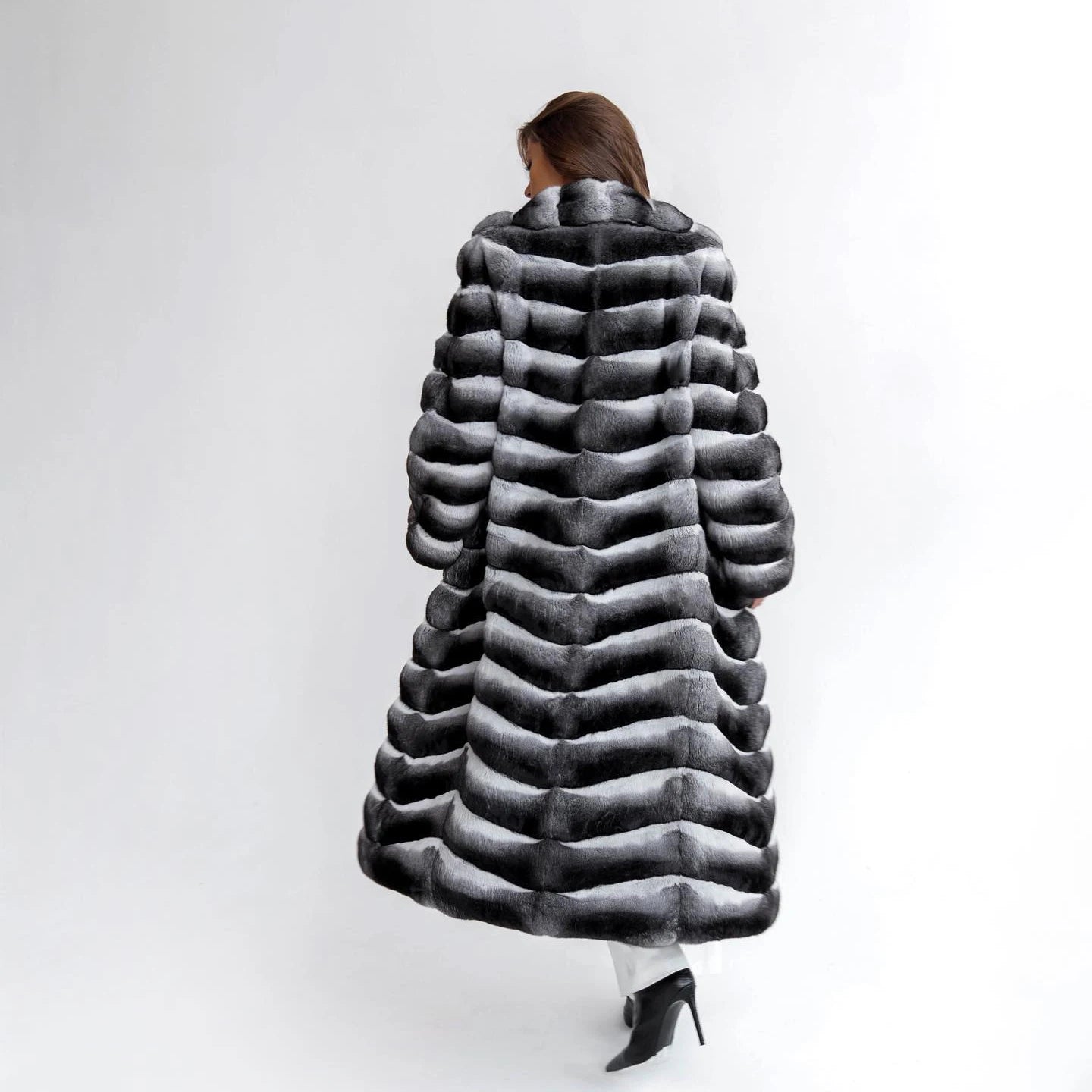 Winter New Real Rex Rabbit Fur Coat
