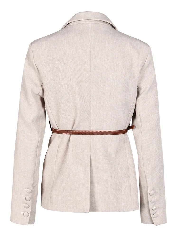Leather Belted Short Blazer