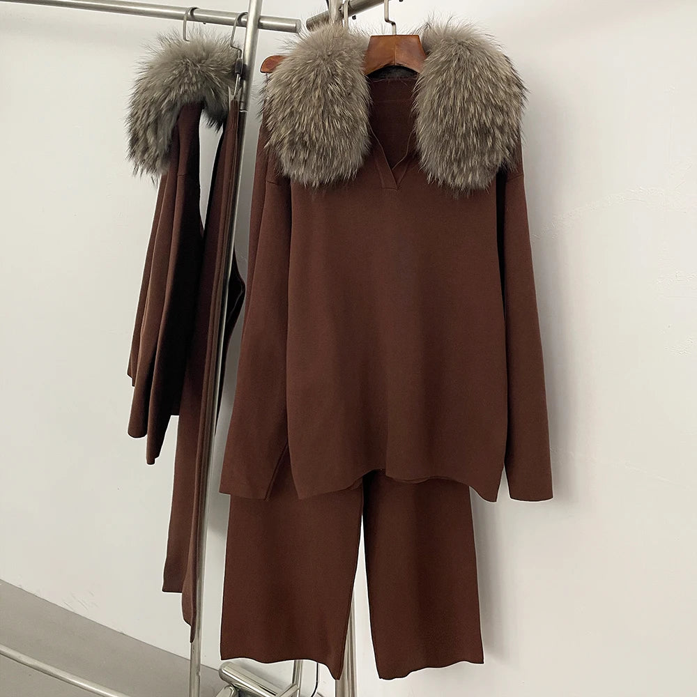 Reality Fur Jacket Pullover Set