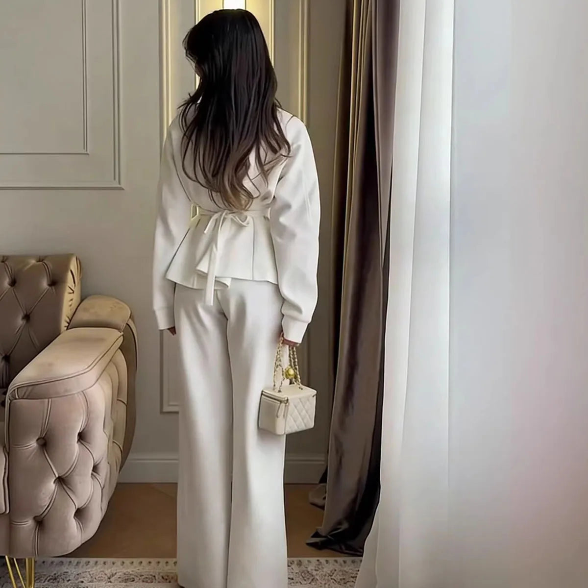 Set Elegant Commute Fashion Two Piece Outfit