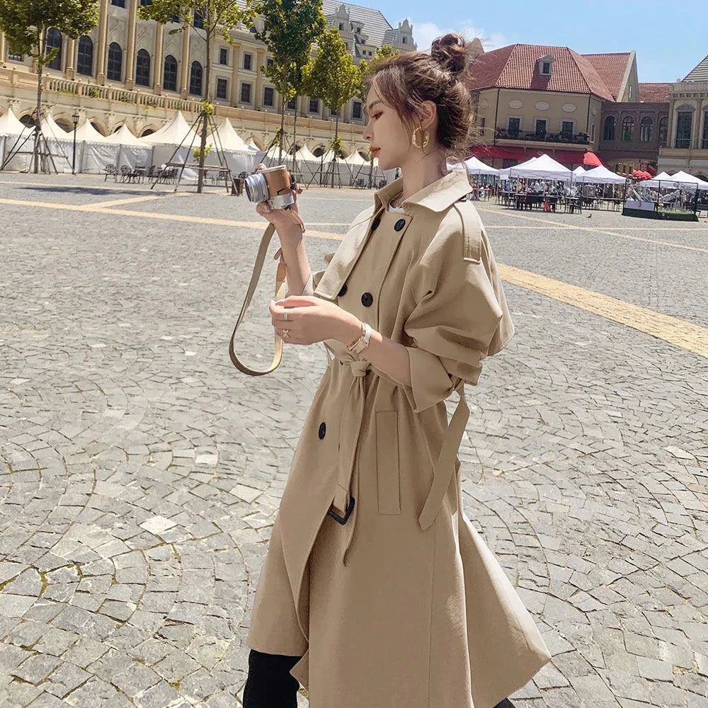 coats Korean Blue Gabardina