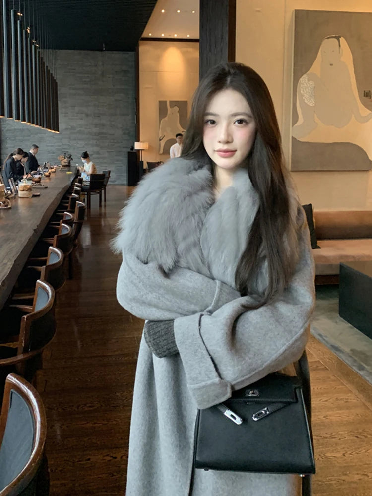 Coat Winter Jacket Natural Fox Fur Collar