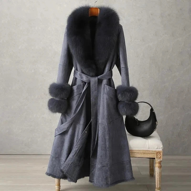 Winter Upscale Imitation Rabbit Skin Coat Fox Fur Fit