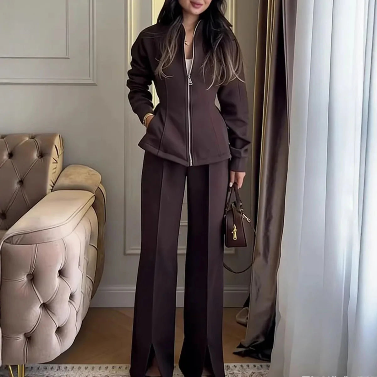 Set Elegant Commute Fashion Two Piece Outfit