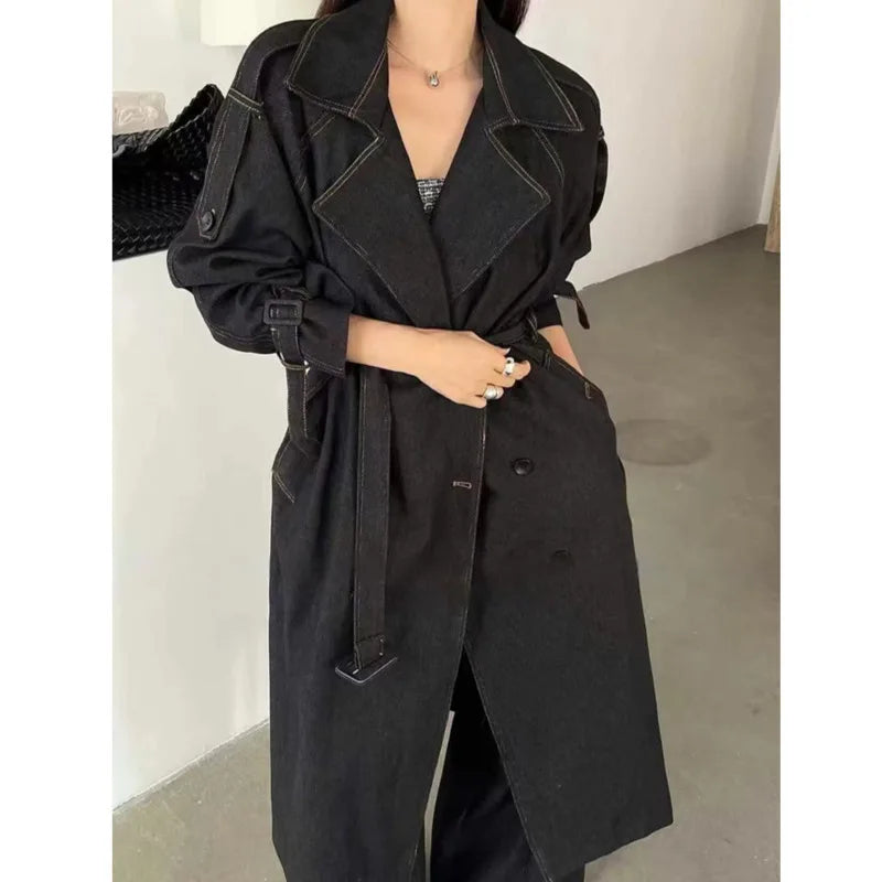 Retro Color Long Windbreaker