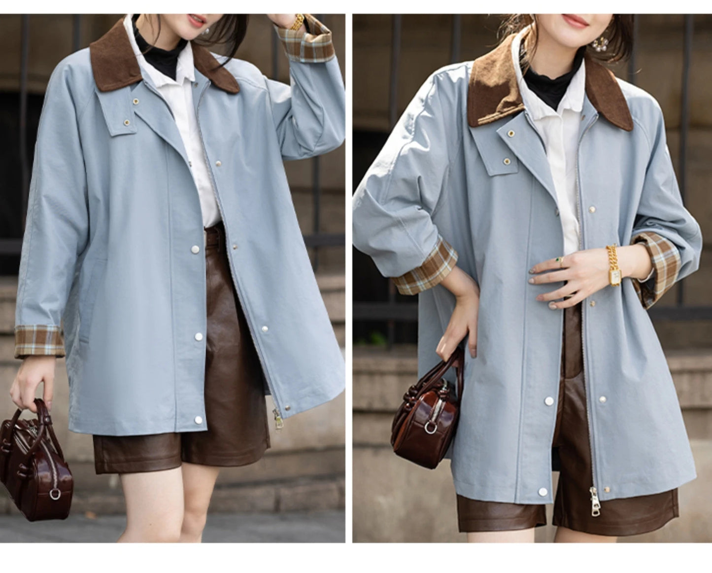 Baby blue jacket with beautiful details
