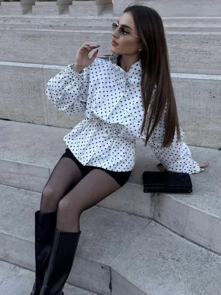 Polka Dot Waist Jacket