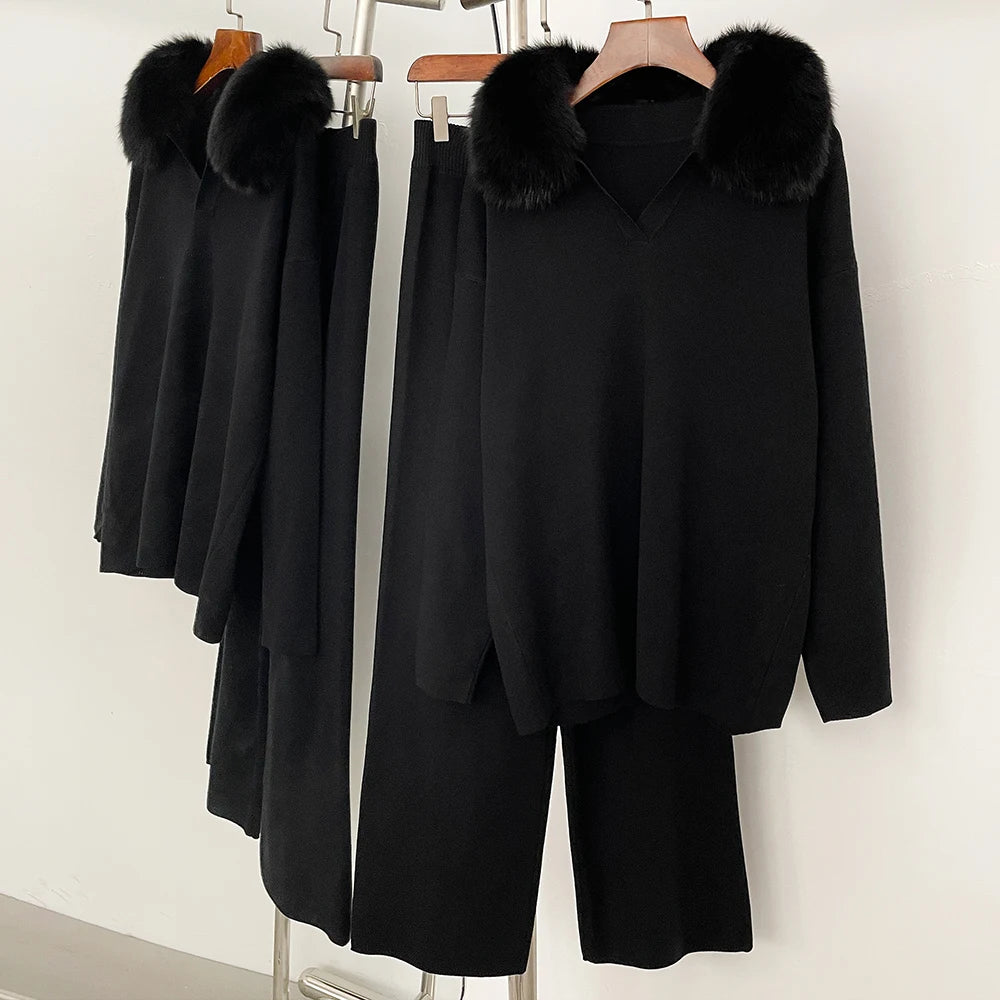 Reality Fur Jacket Pullover Set