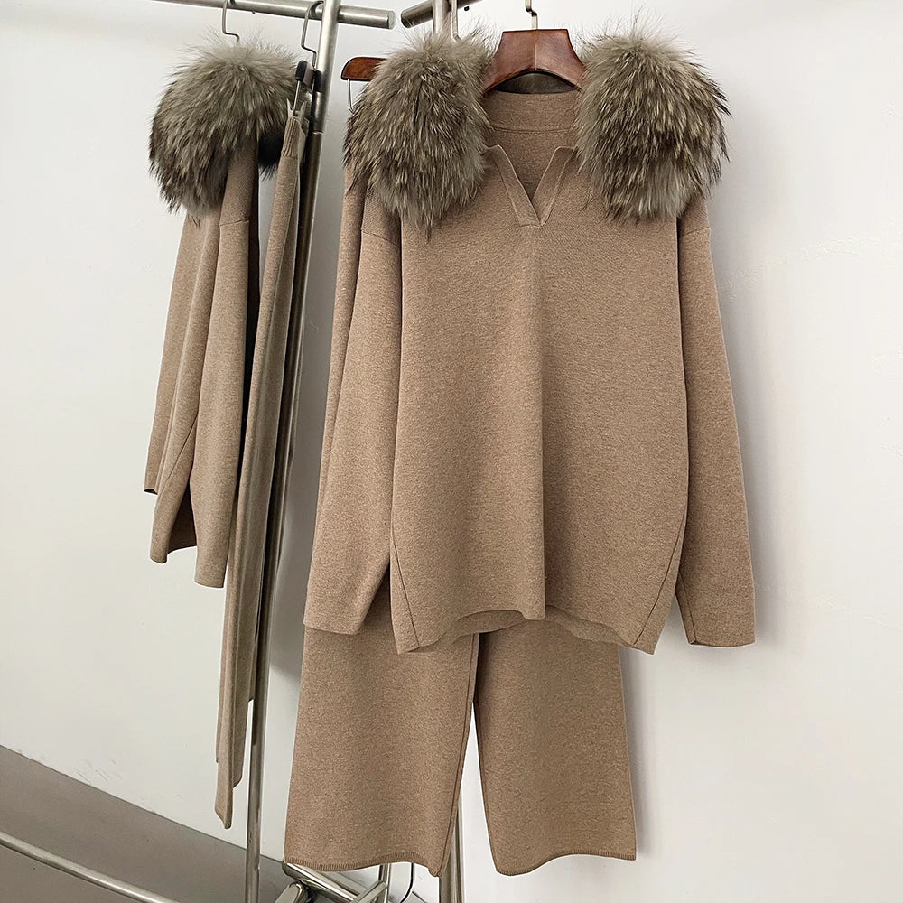 Reality Fur Jacket Pullover Set