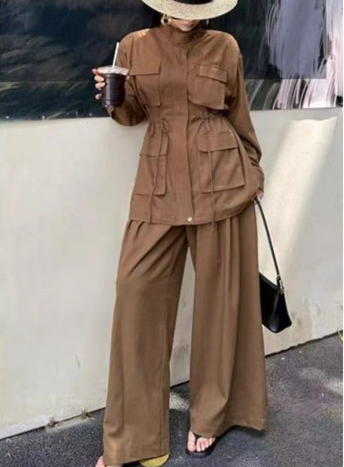 Shirt Pleated Skirt Two-piece Set
