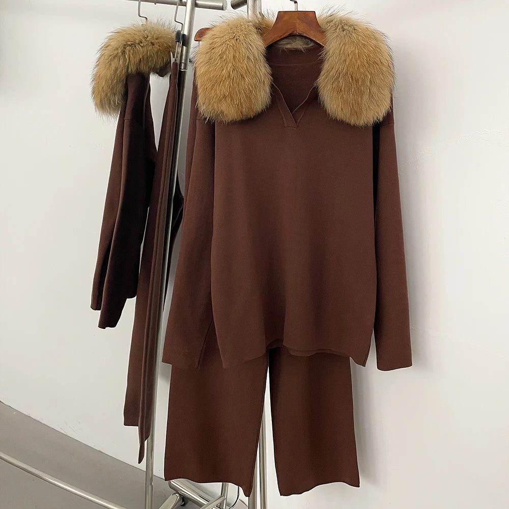 Reality Fur Jacket Pullover Set