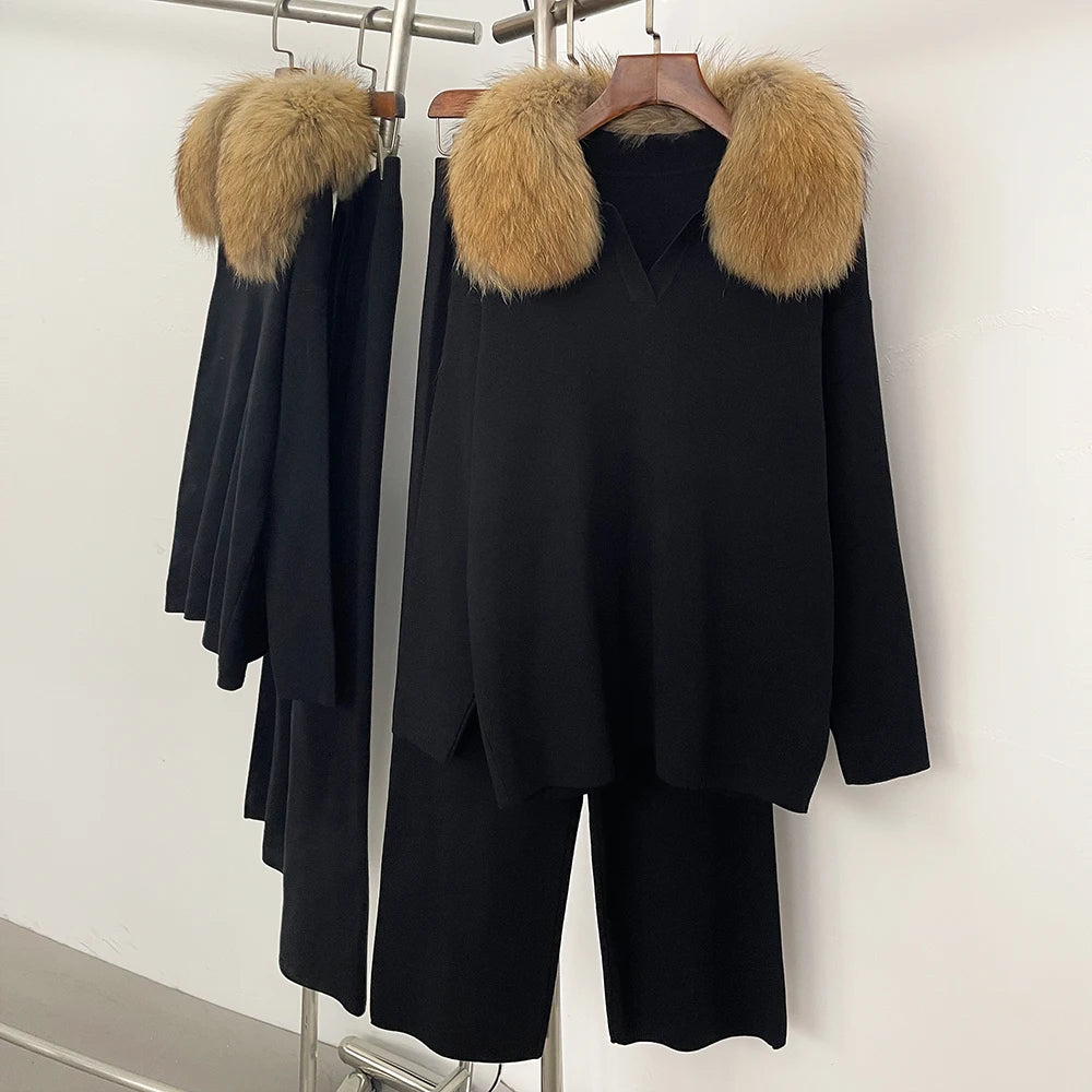 Reality Fur Jacket Pullover Set