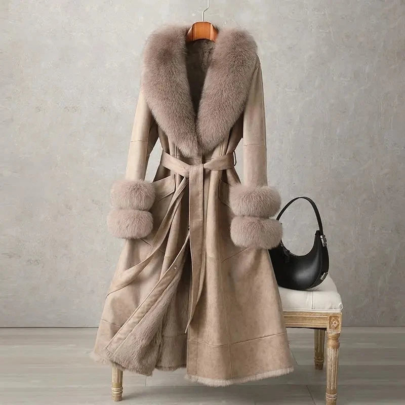 Winter Upscale Imitation Rabbit Skin Coat Fox Fur Fit
