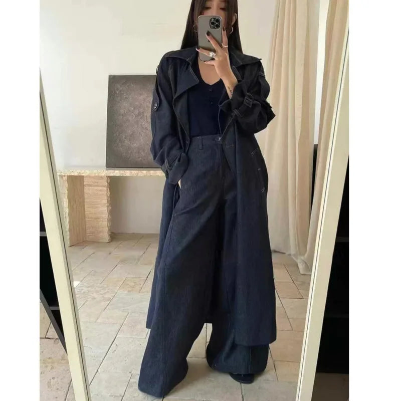 Retro Color Long Windbreaker