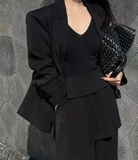 Waist Cinching Design Two-piece Set