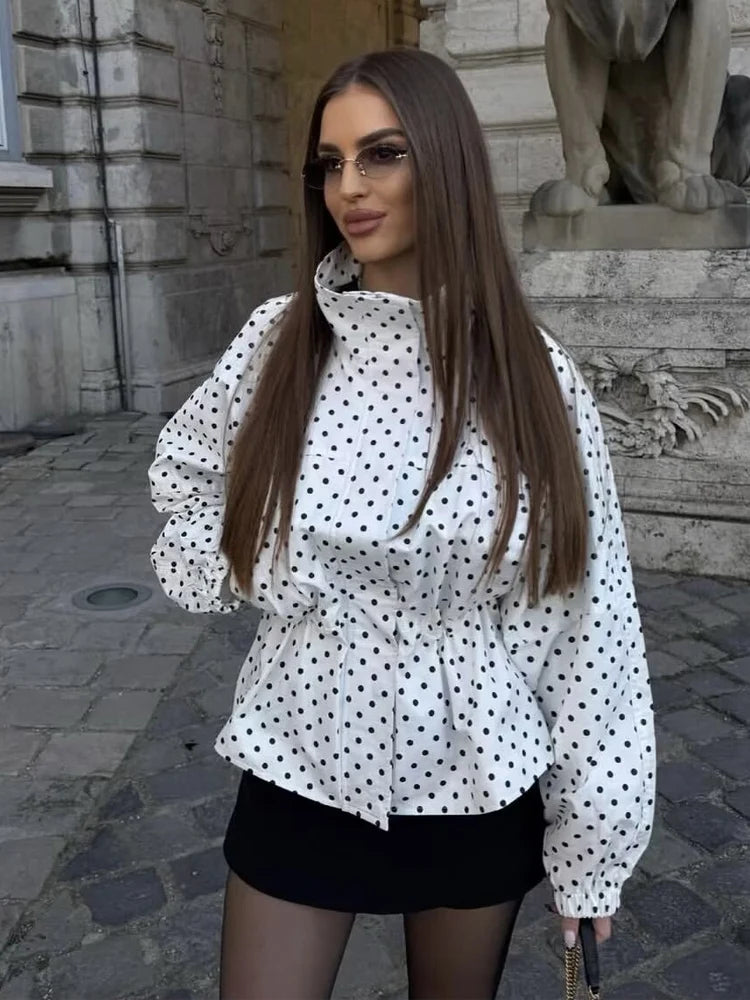 Polka Dot Waist Jacket