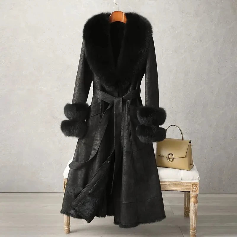 Winter Upscale Imitation Rabbit Skin Coat Fox Fur Fit