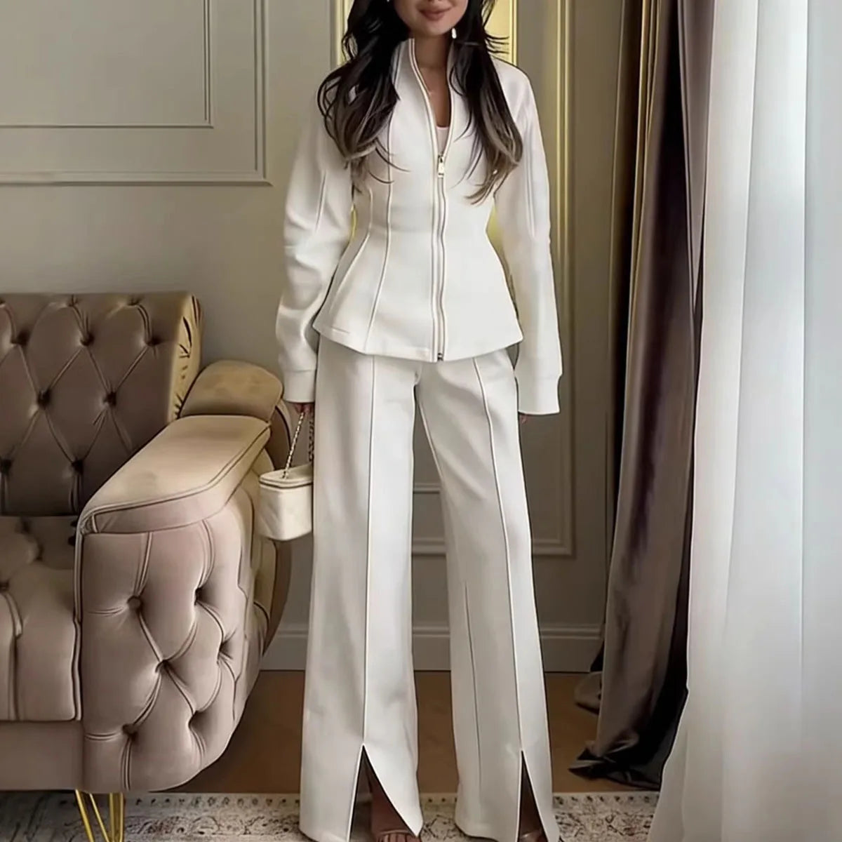Set Elegant Commute Fashion Two Piece Outfit