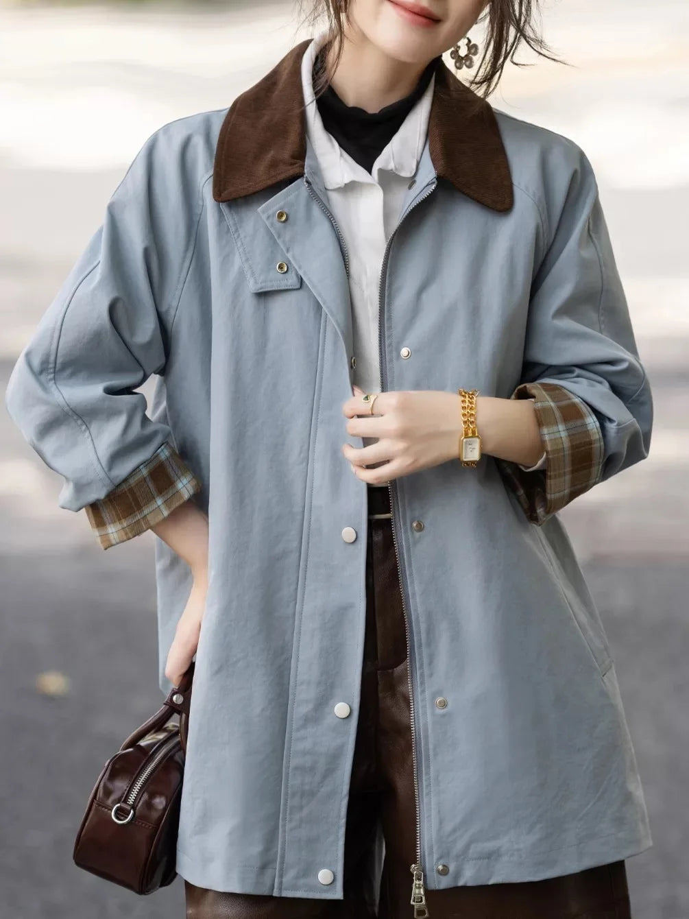 Baby blue jacket with beautiful details