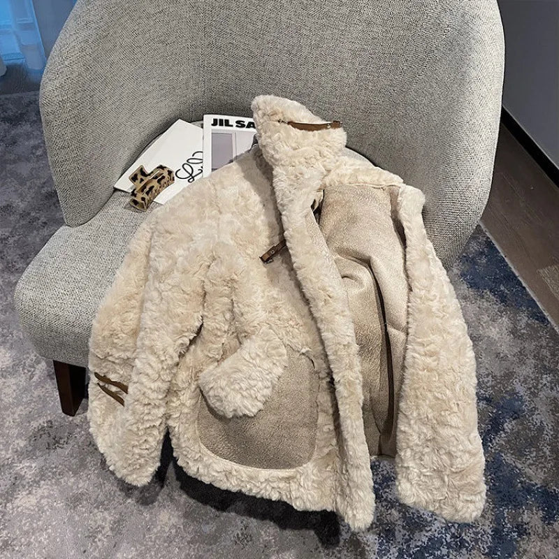 Winter Faux Lamb Fur Coat