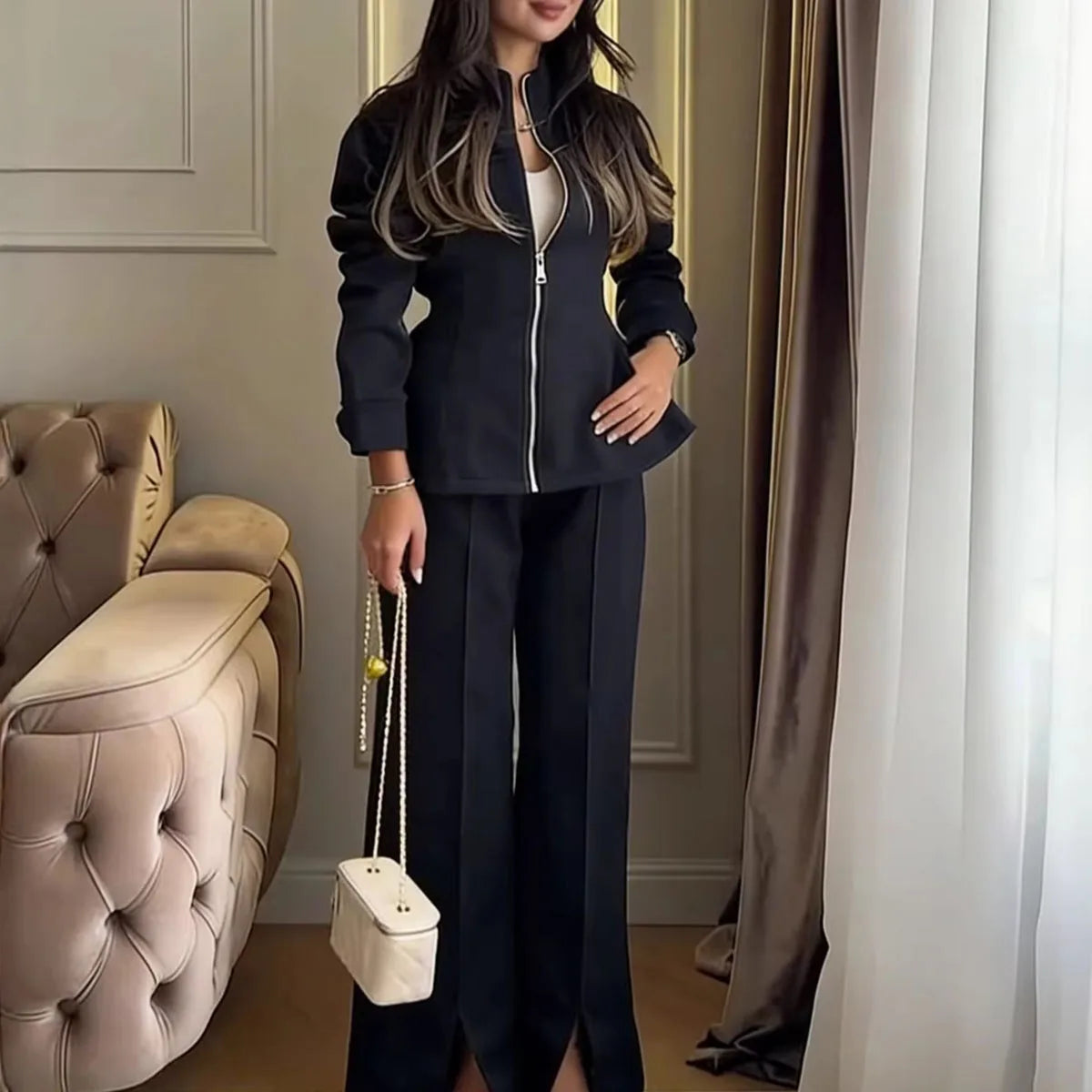 Set Elegant Commute Fashion Two Piece Outfit