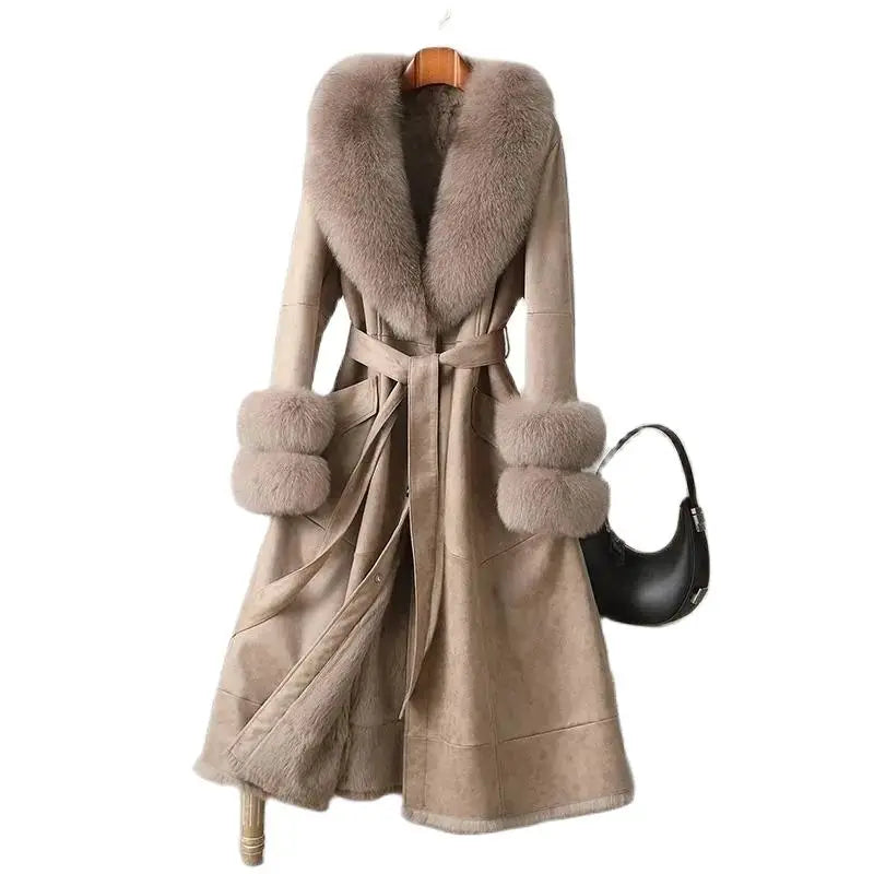 Winter Upscale Imitation Rabbit Skin Coat Fox Fur Fit