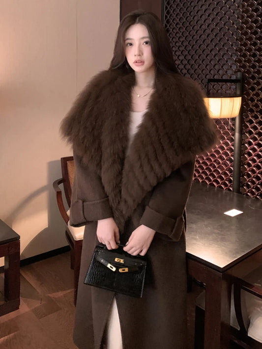 Coat Winter Jacket Natural Fox Fur Collar