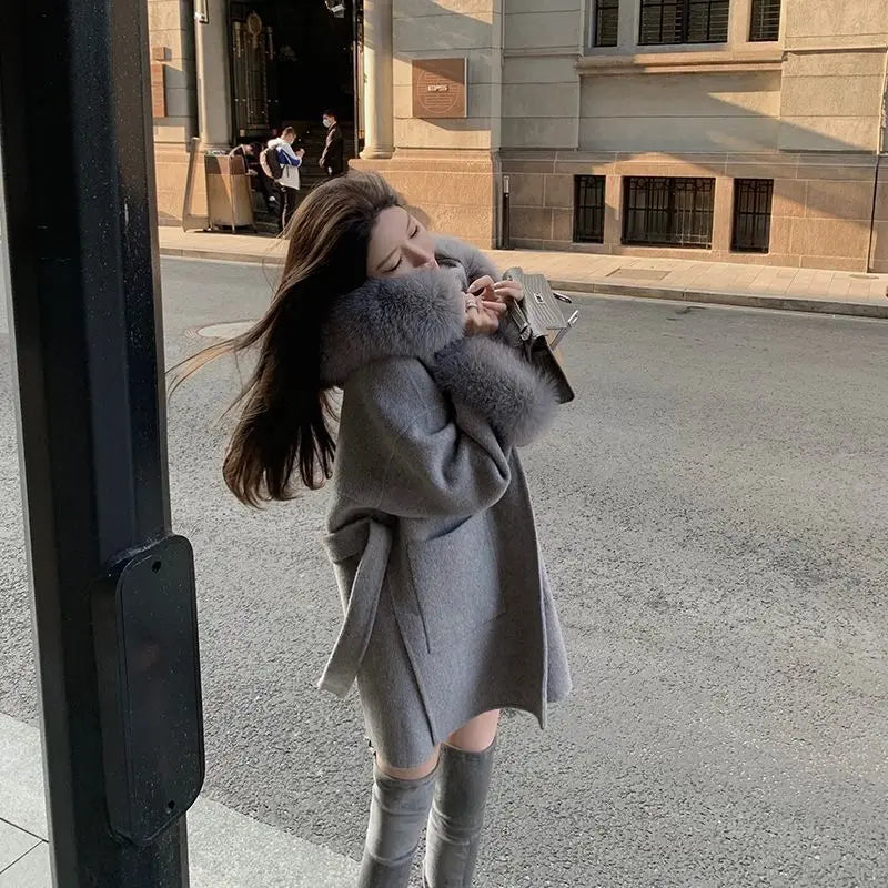 Jacket Overcoat Belt Coat