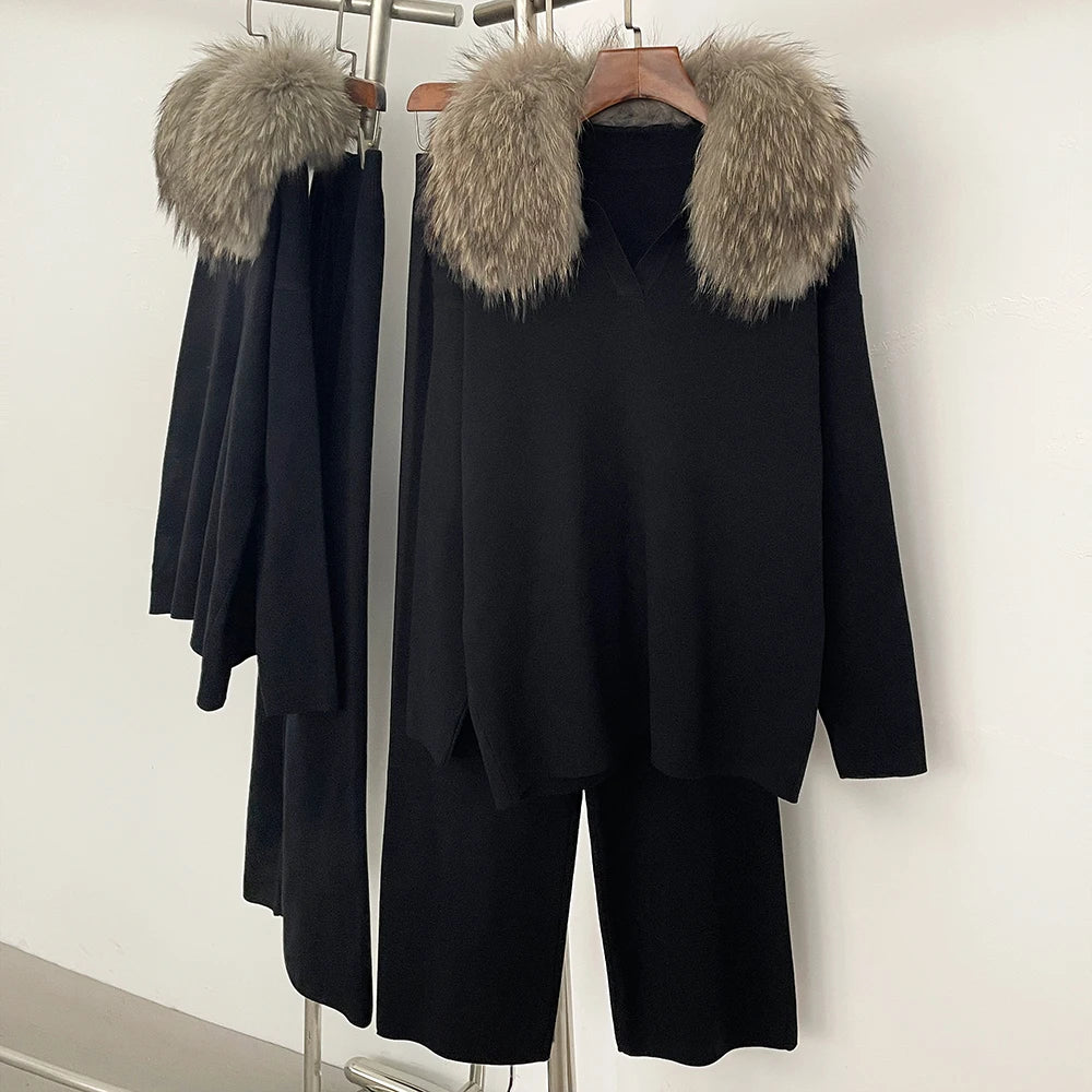 Reality Fur Jacket Pullover Set