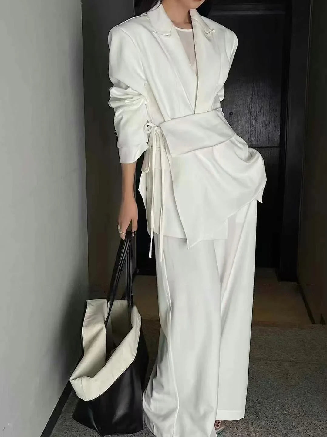 Waist Cinching Design Two-piece Set