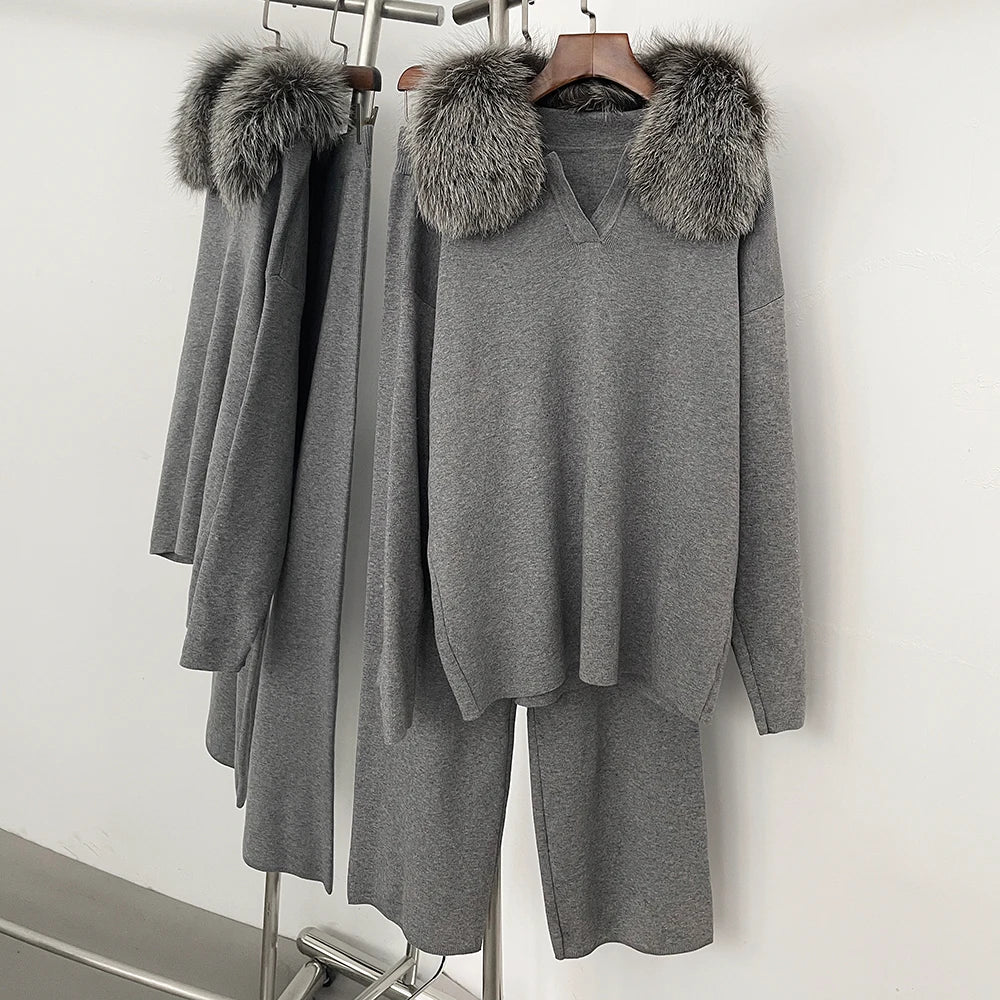 Reality Fur Jacket Pullover Set
