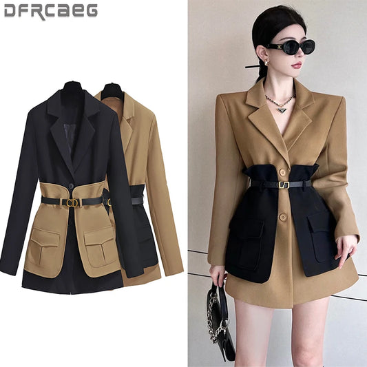 Belt Outwears Minimalist Blazer