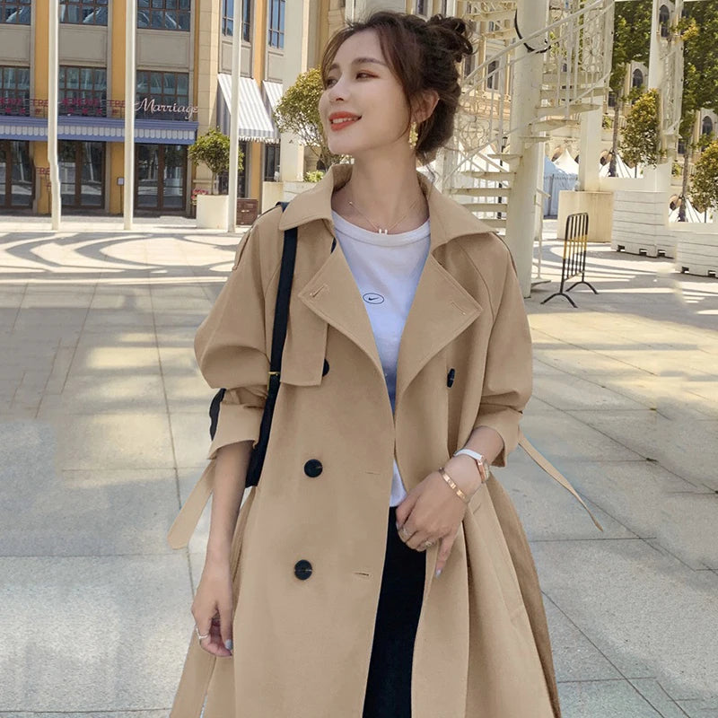 coats Korean Blue Gabardina