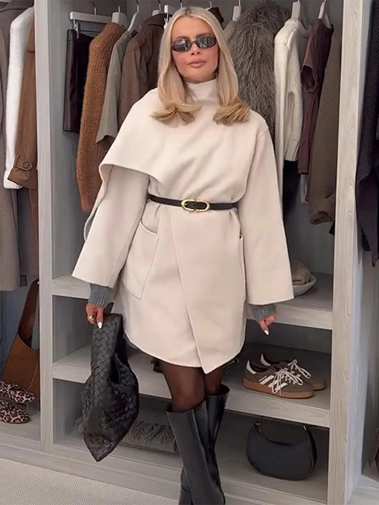 Casual Winter Coat With Scarf