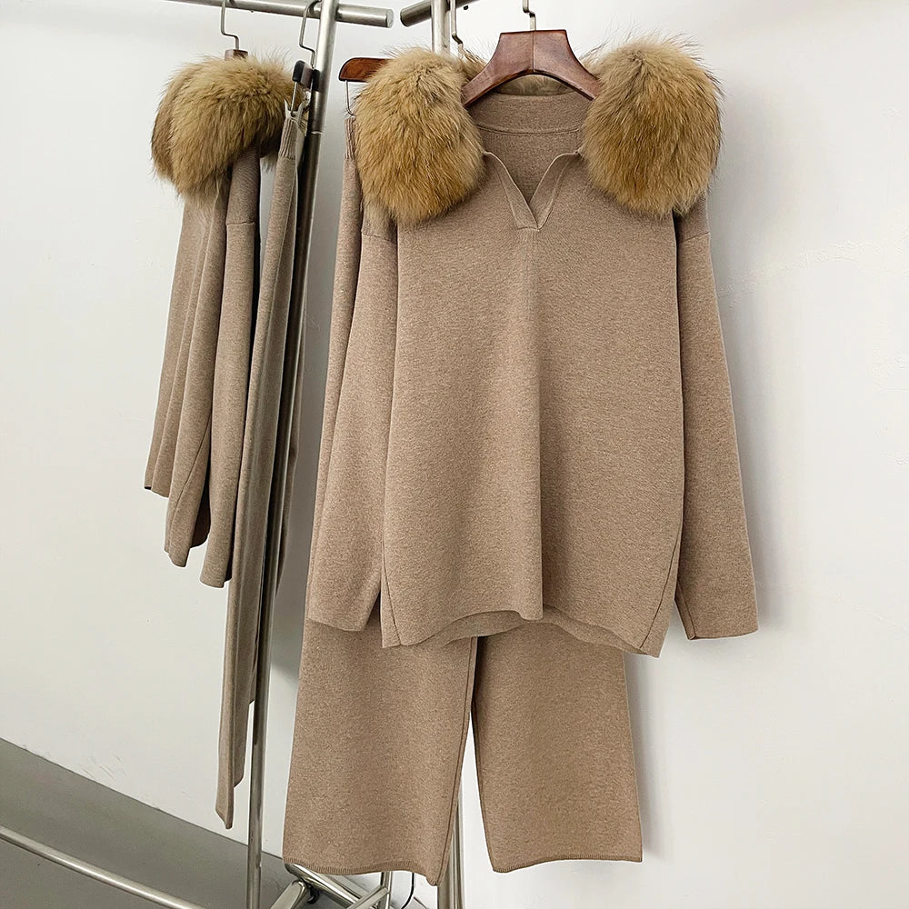 Reality Fur Jacket Pullover Set