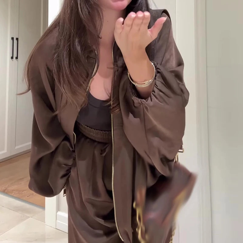 Outfits Casual Long Sleeve Coats & Long Pant Suits 2 pieces